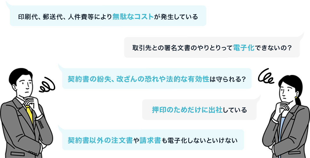 印刷代、郵送代、人件費等により無駄なコストが発生している